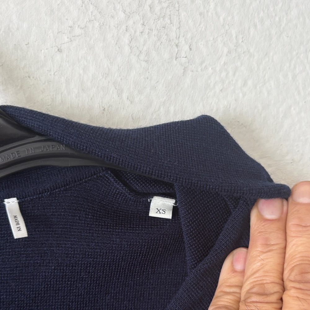 Sandro Dark Blue Button-Up Polo - Picture 3 of 5